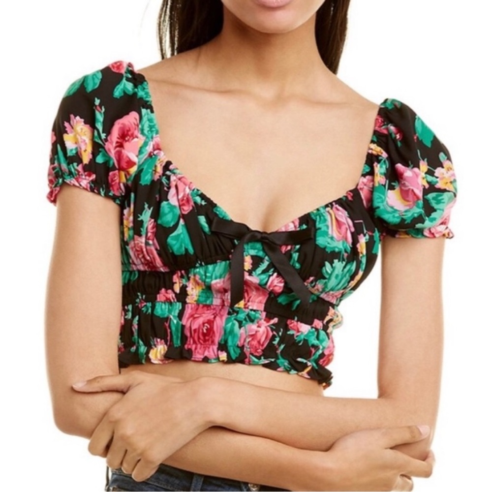 For Love and Lemons Becca Crop Top Size Small